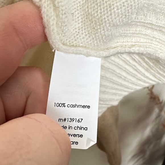 27 MILES MALIBU 100% Cashmere Ringer Sweater Ivory Tan Pink Sz XS $328 {3R28} - Picture 5 of 5